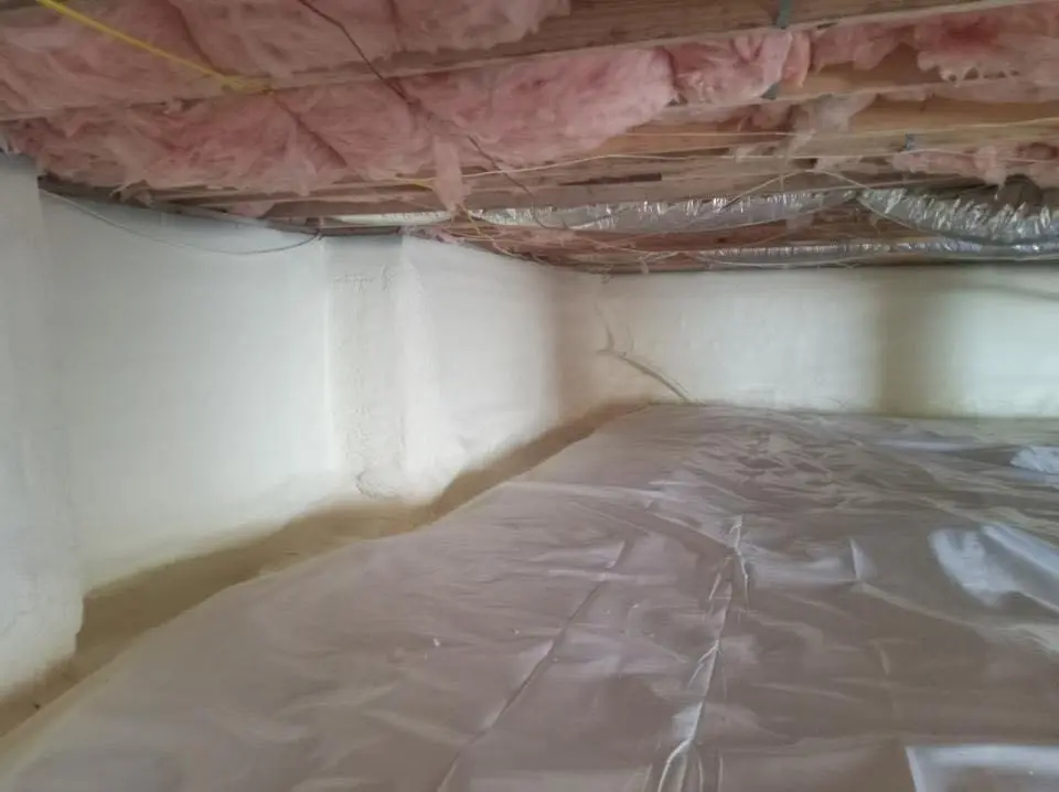 Crawl space encapsulation with closed-cell spray foam for Roof Leak Repair in Verdigris